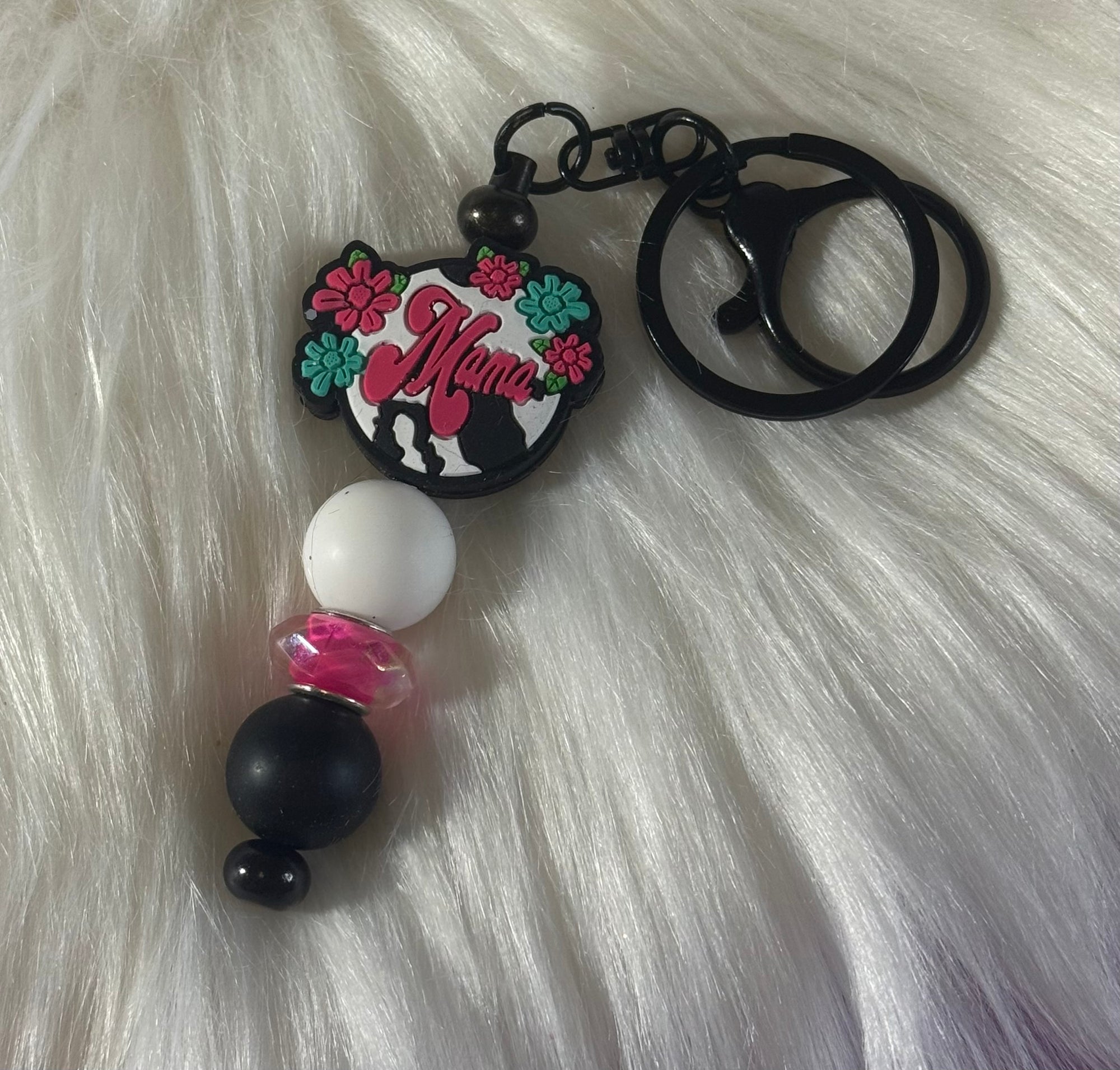 Mama Beaded Keychain